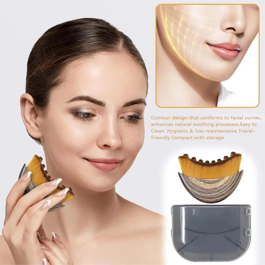 Lymphatic Contour Face Brush, Jawline and Chin Sculpting, Face Drainage Massager, Ergonomically Designed to Exactly Fit the Skin