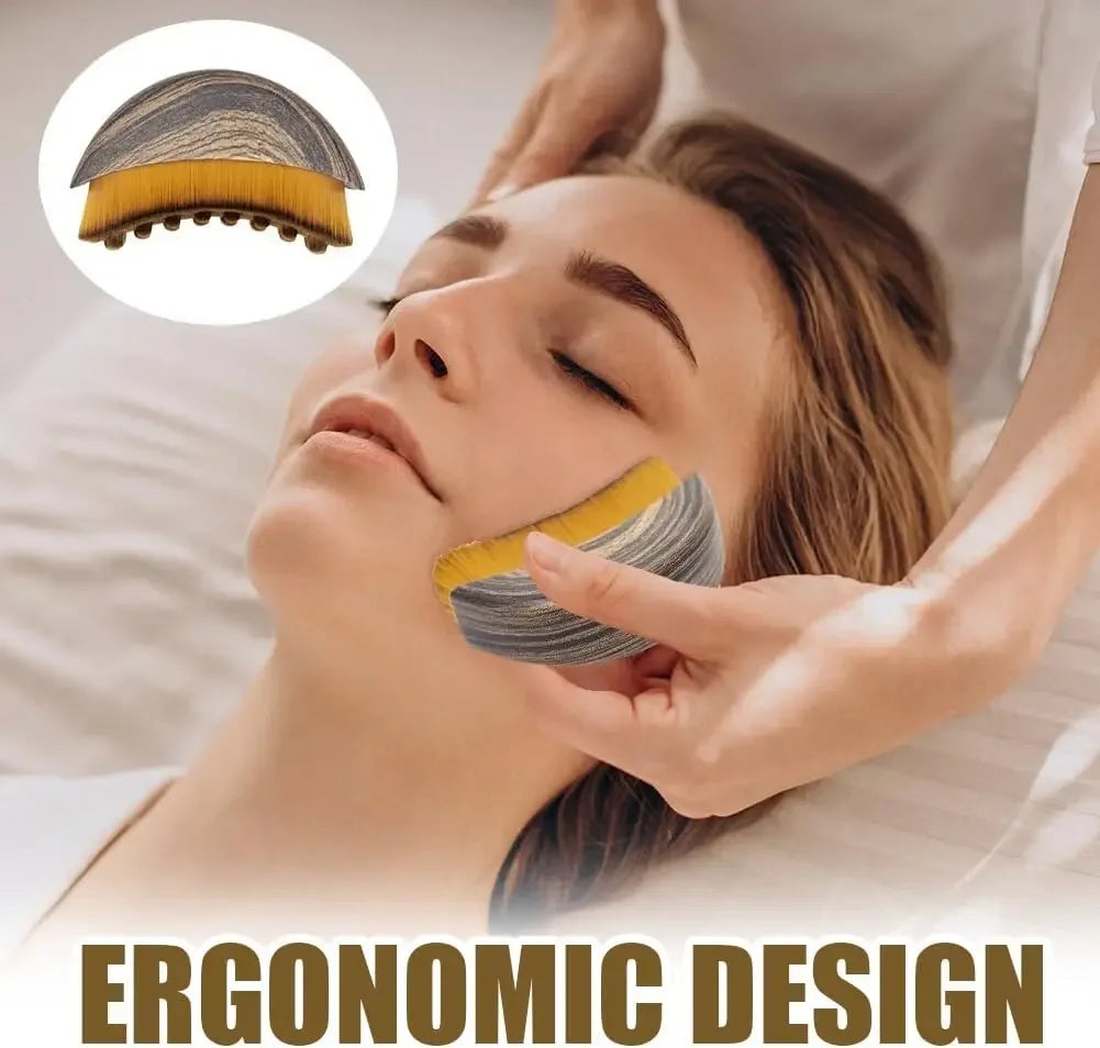 Lymphatic Contour Face Brush, Jawline and Chin Sculpting, Face Drainage Massager, Ergonomically Designed to Exactly Fit the Skin