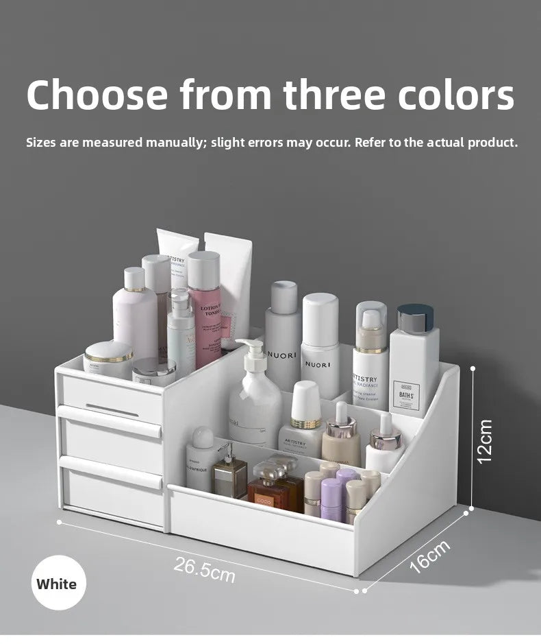 Makeup Storage Organizer with Plastic Drawer Style Desk Organizer with Cosmetic Storage Box Classification Rack for Bathrooms and Bedrooms