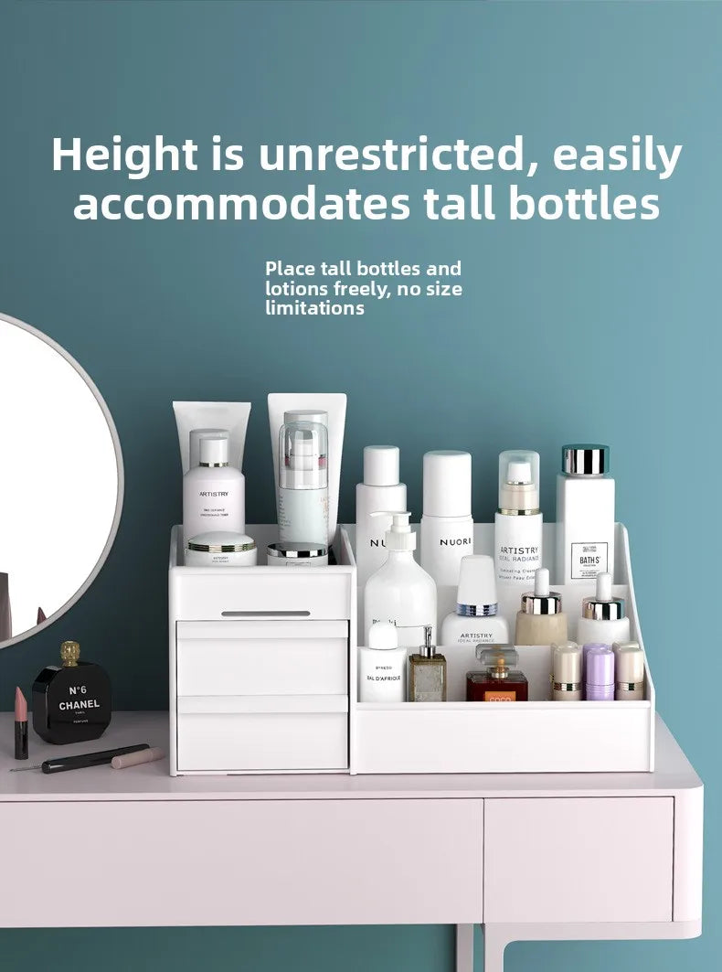 Makeup Storage Organizer with Plastic Drawer Style Desk Organizer with Cosmetic Storage Box Classification Rack for Bathrooms and Bedrooms