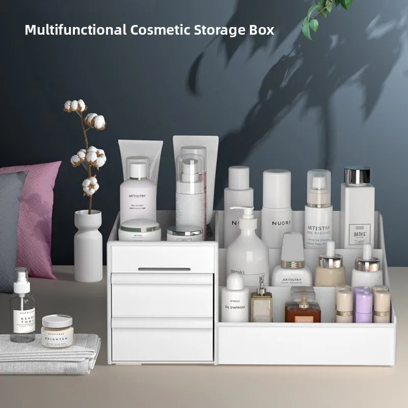 Makeup Storage Organizer with Plastic Drawer Style Desk Organizer with Cosmetic Storage Box Classification Rack for Bathrooms and Bedrooms