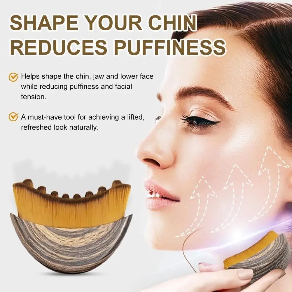 Lymphatic Contour Face Brush, Jawline and Chin Sculpting, Face Drainage Massager, Ergonomically Designed to Exactly Fit the Skin