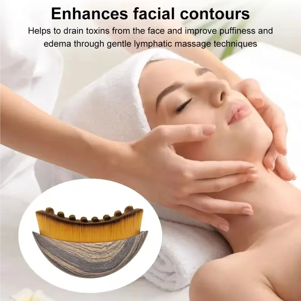 Lymphatic Contour Face Brush, Jawline and Chin Sculpting, Face Drainage Massager, Ergonomically Designed to Exactly Fit the Skin