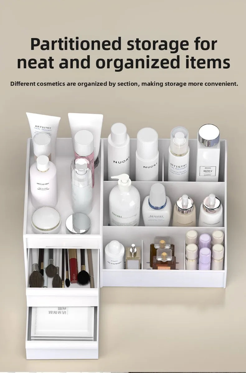 Makeup Storage Organizer with Plastic Drawer Style Desk Organizer with Cosmetic Storage Box Classification Rack for Bathrooms and Bedrooms