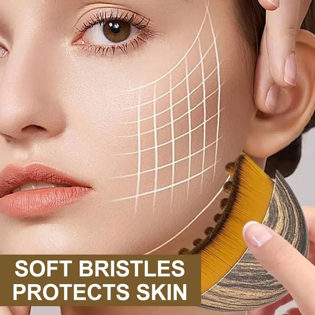 Lymphatic Contour Face Brush, Jawline and Chin Sculpting, Face Drainage Massager, Ergonomically Designed to Exactly Fit the Skin
