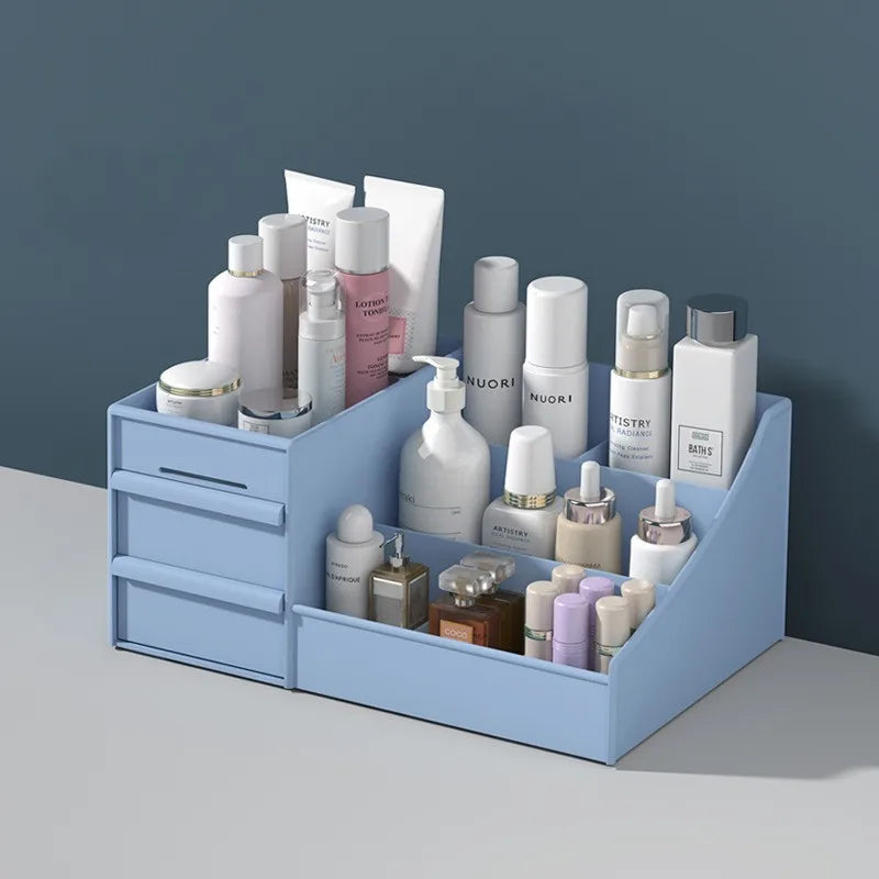 Makeup Storage Organizer with Plastic Drawer Style Desk Organizer with Cosmetic Storage Box Classification Rack for Bathrooms and Bedrooms